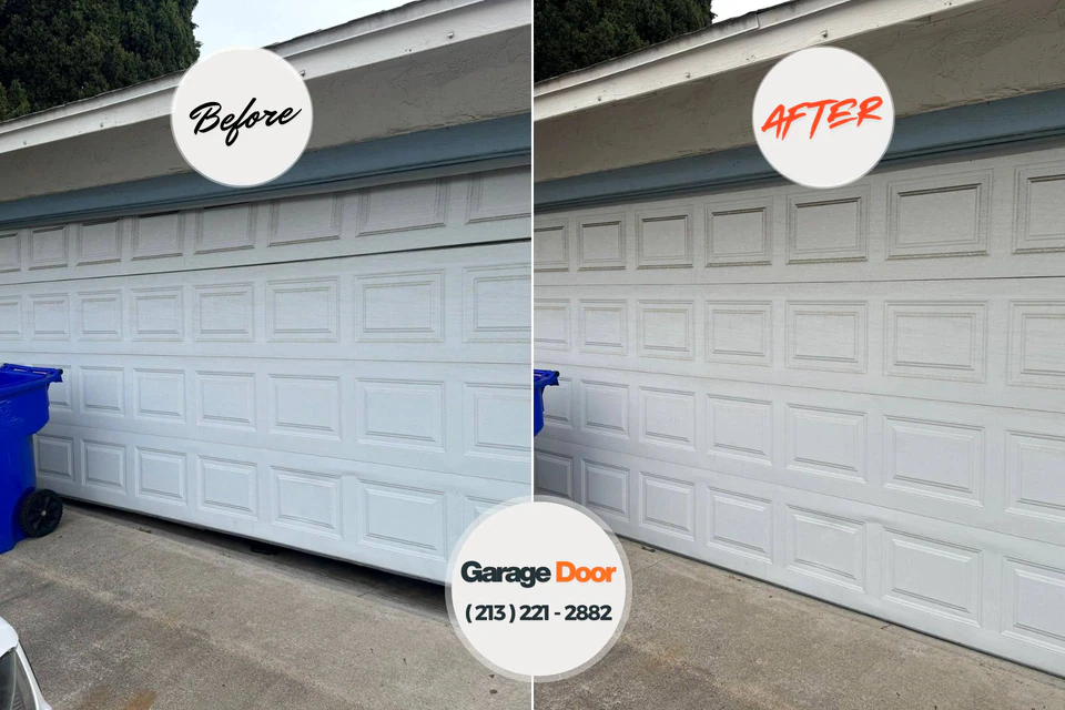Before and after: garage door repair Mulvane, KS